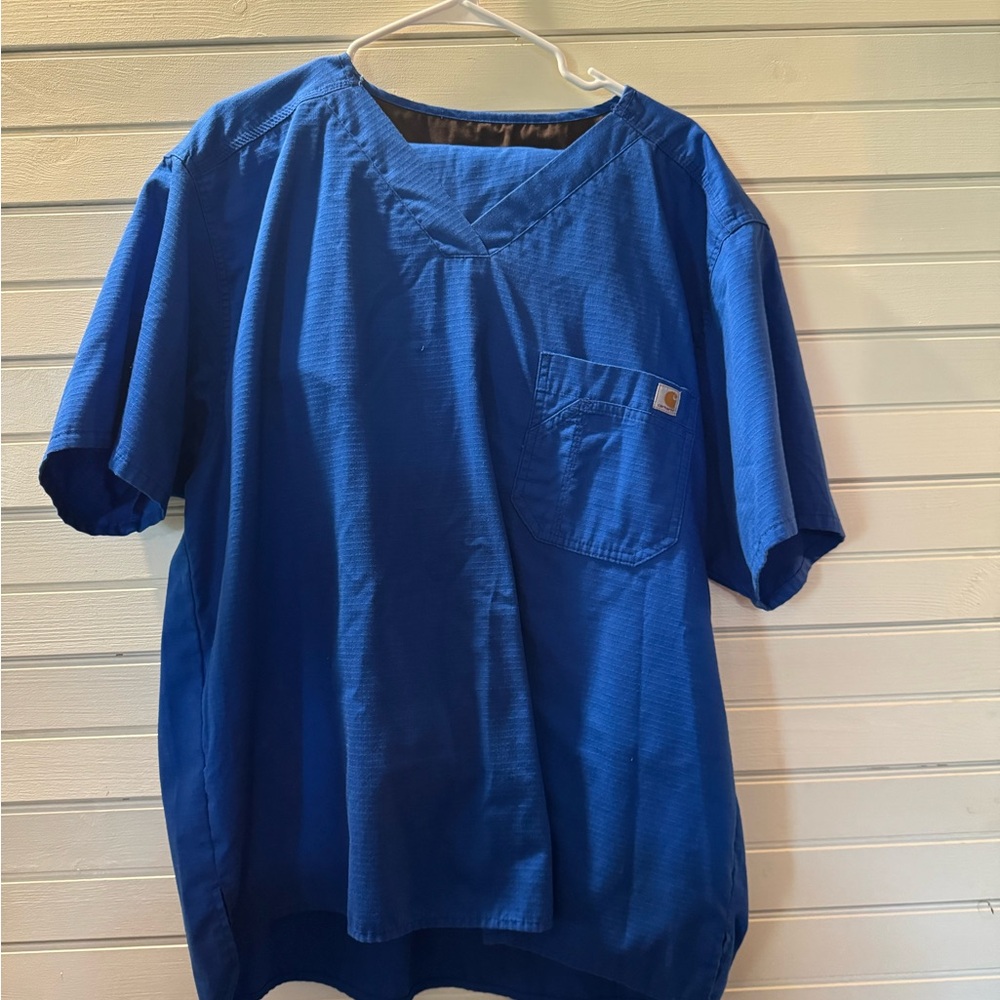 Carhartt Men's Royal Blue Short Sleeve Tee and bottoms scrub set